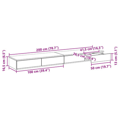 Bed Lades Engineered Hout Artisan eiken 200 x 36.5 x 16.5 cm