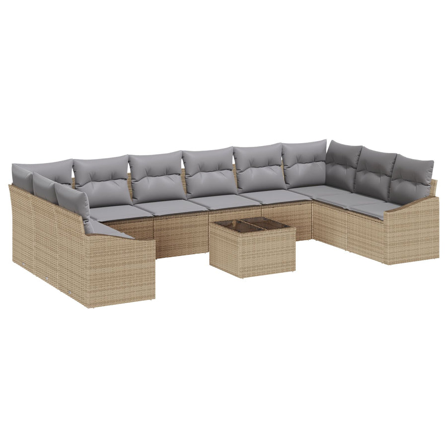 Tuin Sofa Set 11-Delig Grijs Metalen Frame Tuin Sofa