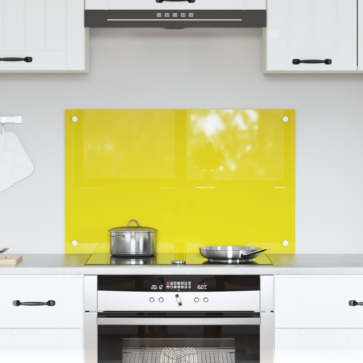Keuken Achterwand 80X50X0,6 Cm Gehard Glas Geel 80 x 50 cm