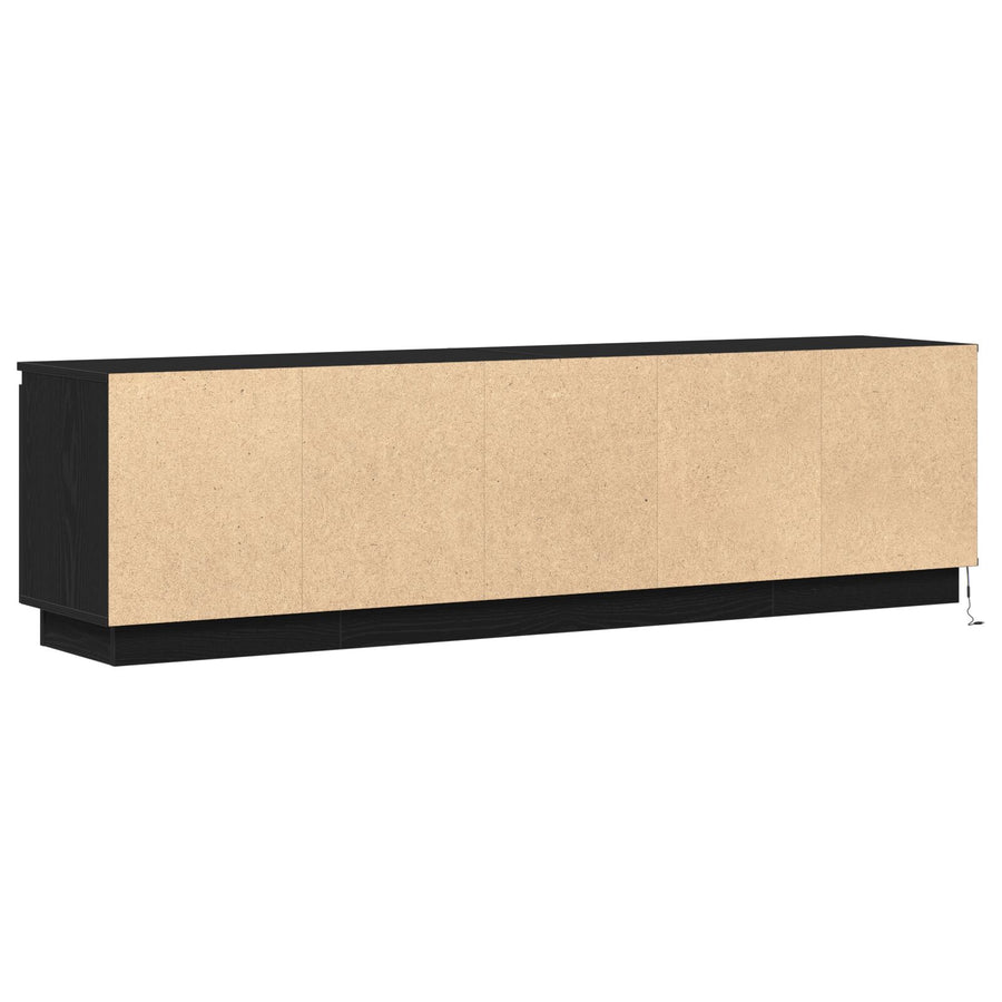 Tv-Kast Met Led 180X38X49 Cm Gelaagd Hout Zwart eiken