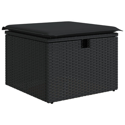 4-Delige Tuin Sofa Set Met Kussens Zwart Poly Rattan Wit