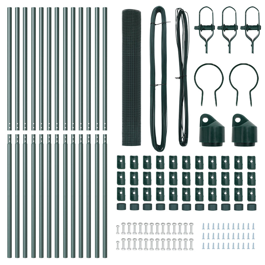 Hekpaal Set Set Van 2 Groen Gepoedercoat Staal 25 X 1 M Gegalvaniseerd Staal
