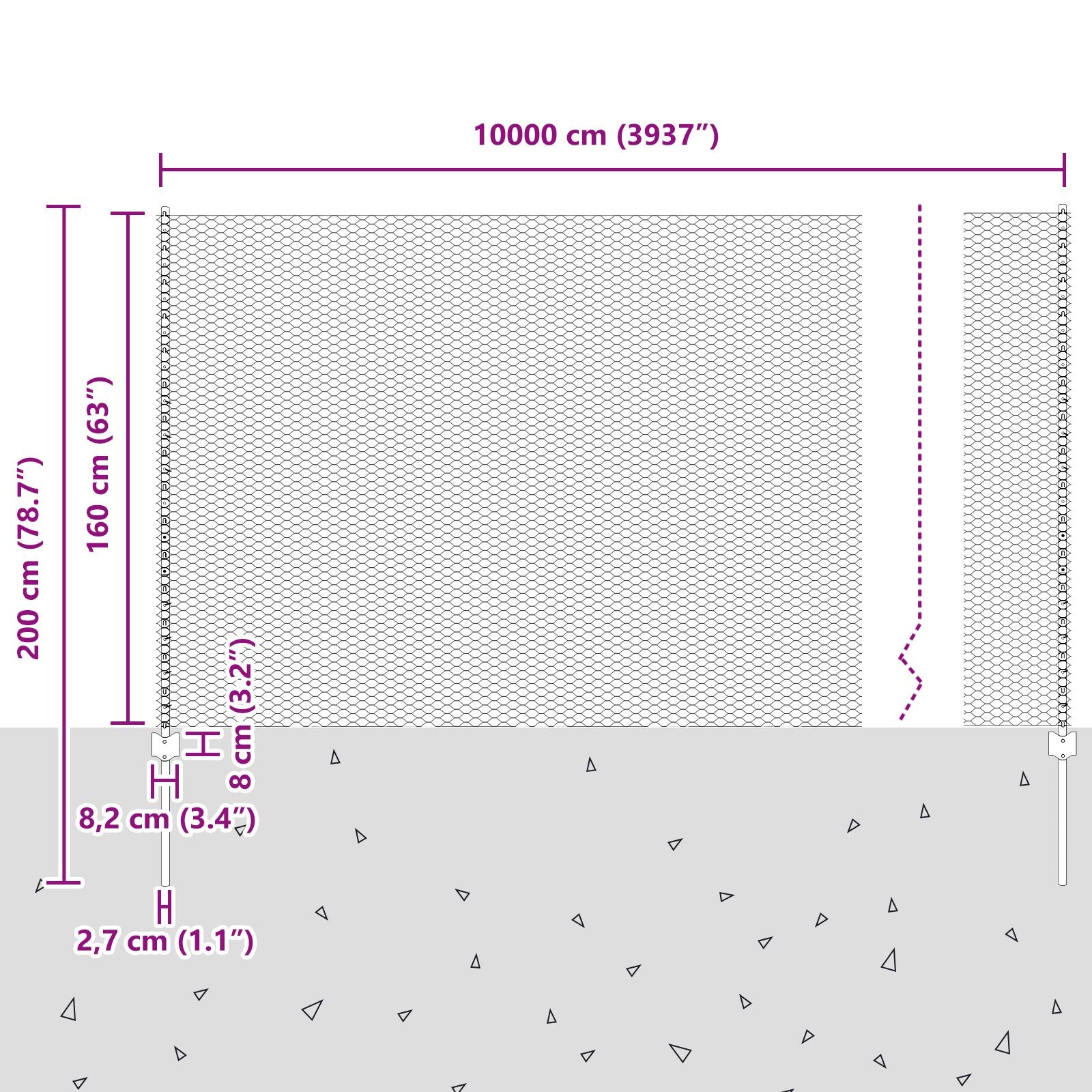 Hekpalen 22 Stuks U-Kanaal 160 Cm Gegalvaniseerd Staal,  Zeshoekig Hek 1.6X100 M Gegalvaniseerd Staal