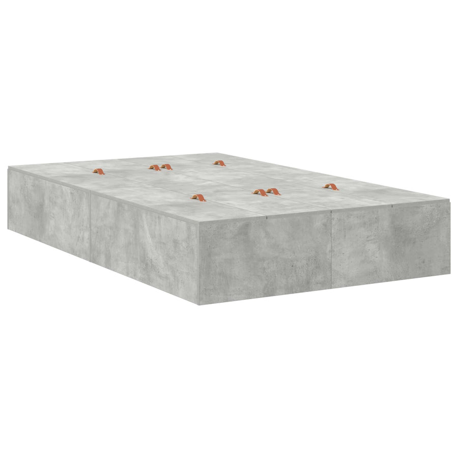 Opbergbedframe Beton Grijs 120 x 190 cm