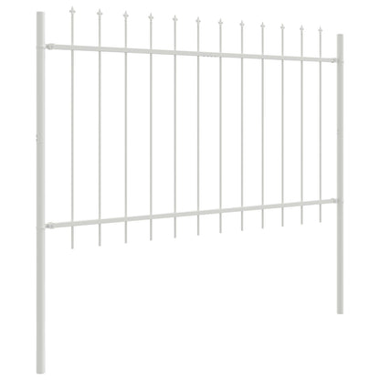 Tuinafscheiding Met Speer Top 3,4X0,8 M Staal Wit 0.8 m 3.4 m