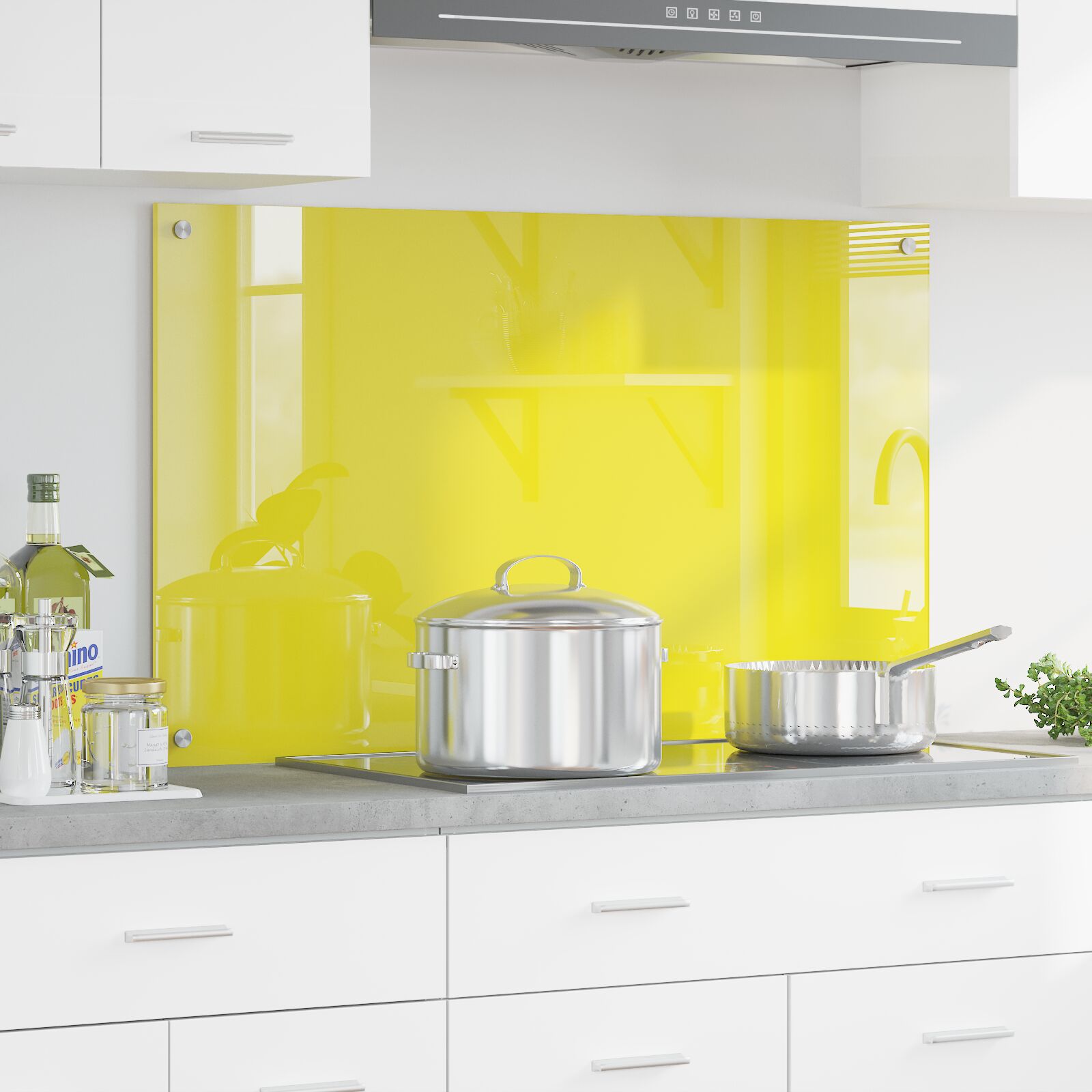 Keuken Achterwand 100X60X0,6 Cm Geharde Glas Geel 100 x 60 cm