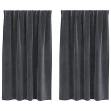 Zwarte Gordijnen Met Bovenband 2 Stuks Fluweel Lichtgrijs 140 x 140 cm met ingestikte tape