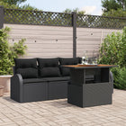 Garden Sofa Set with Cushions 5 pcs Black