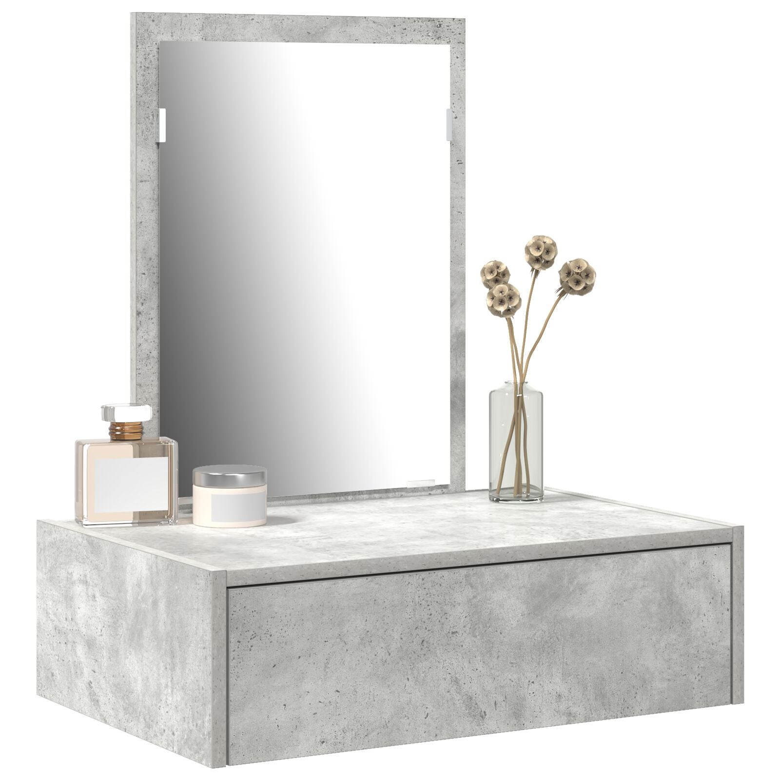 Wand Kaptafel 60 x 40 x 70 cm Beton grijs zonder LED
