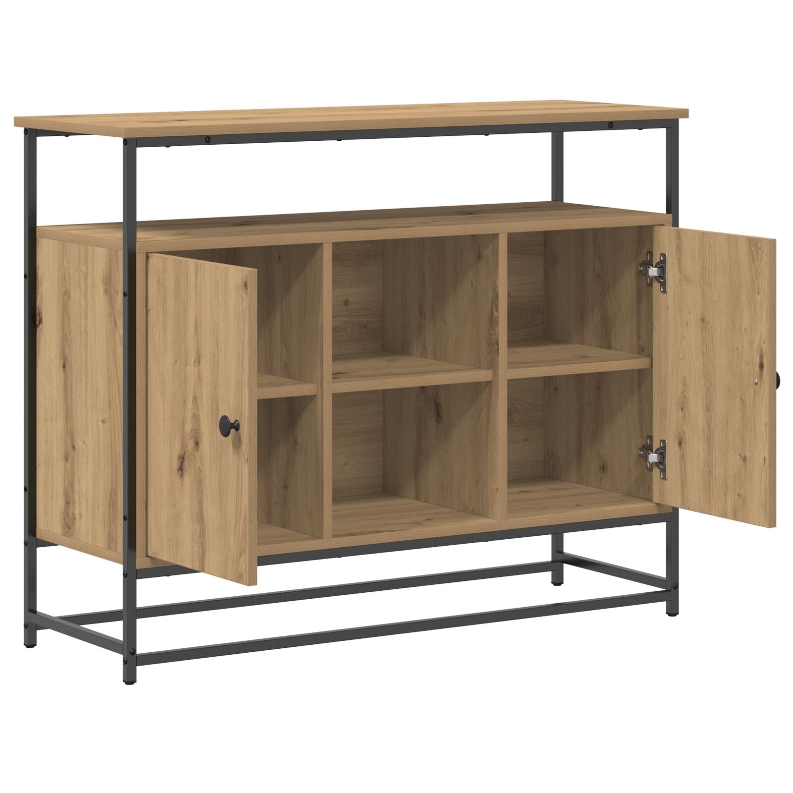 Sideboard 100X35X80 Cm Engineered Wood En Staal Artisan eiken