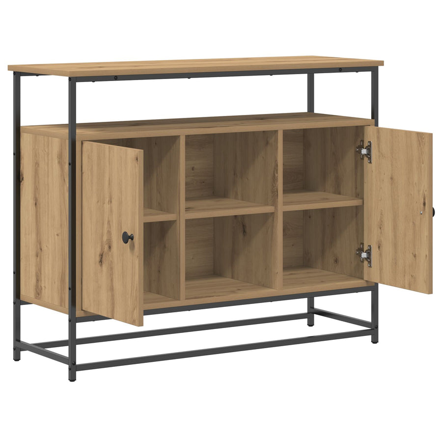 Sideboard 100X35X80 Cm Engineered Wood En Staal Artisan eiken