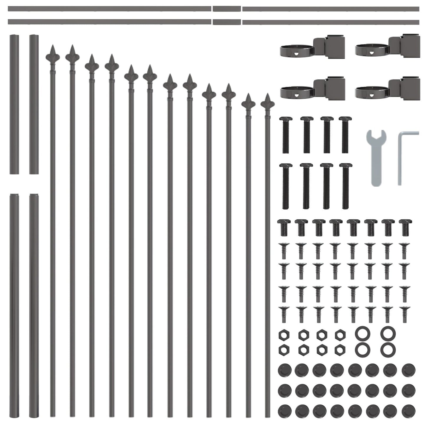 Tuinschutting Met Hoektop 11,9X1 M Staal Grijs 11.9 m 75-100 cm