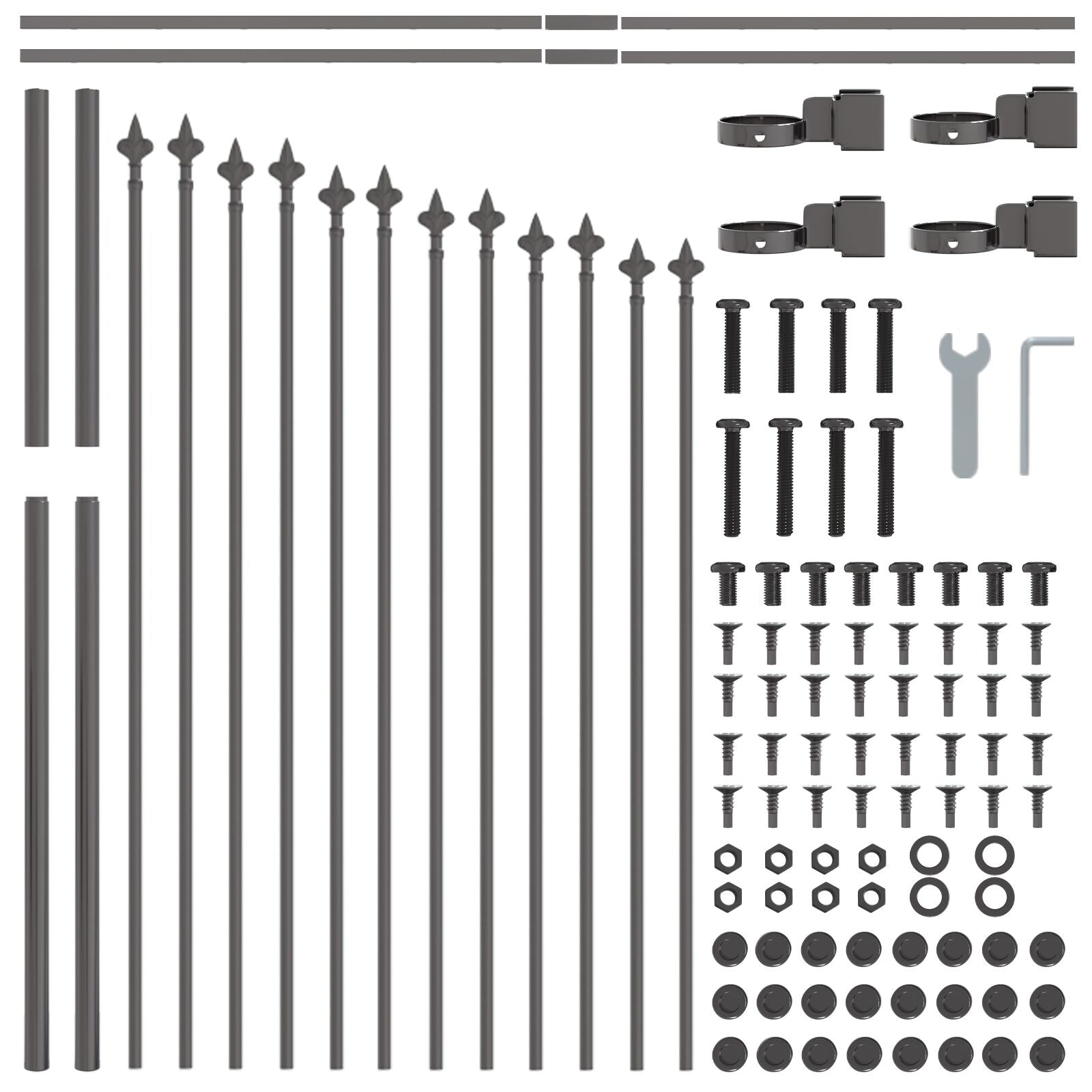 Tuinschutting Met Hoektop 11,9X1 M Staal Grijs 11.9 m 75-100 cm