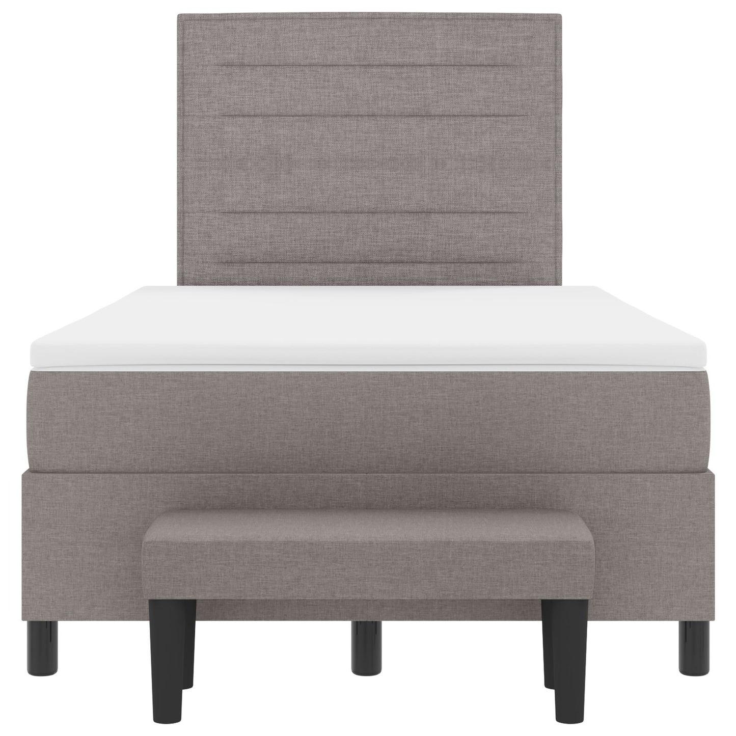 Boxspring Bed Met Matras & Bank Taupe 120X190 Cm Stof Blauw