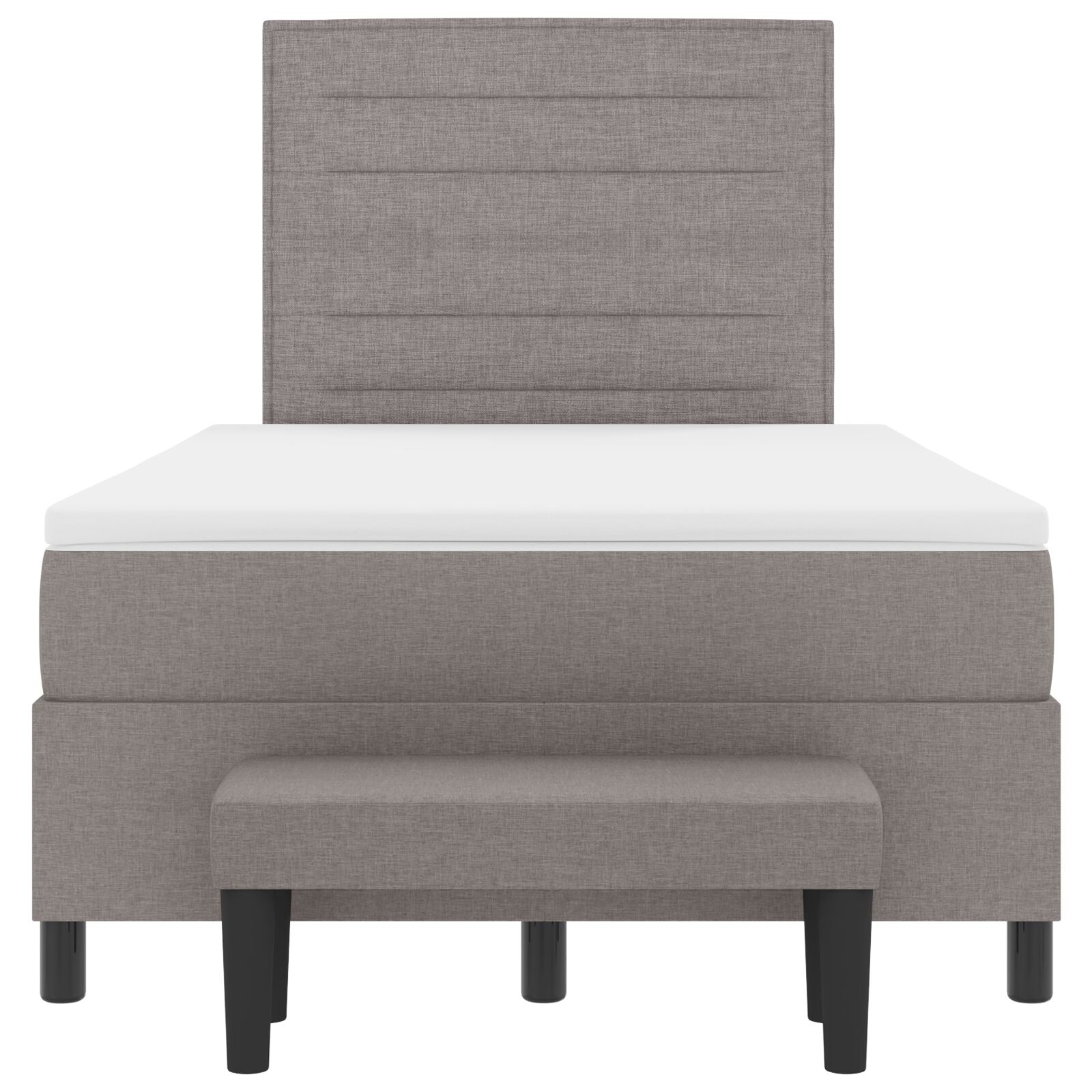 Boxspring Bed Met Matras & Bank Taupe 120X190 Cm Stof Blauw