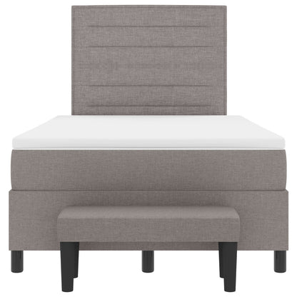 Boxspring Bed Met Matras & Bank Taupe 120X190 Cm Stof Blauw
