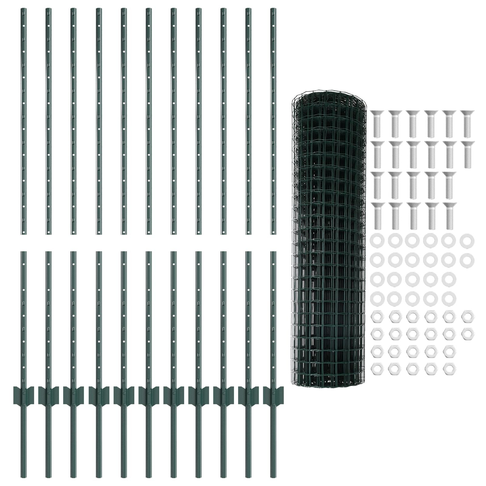Euro Omheining Set Van 2 Groen Gepoedercoat Staal 25 X 1.2 M
