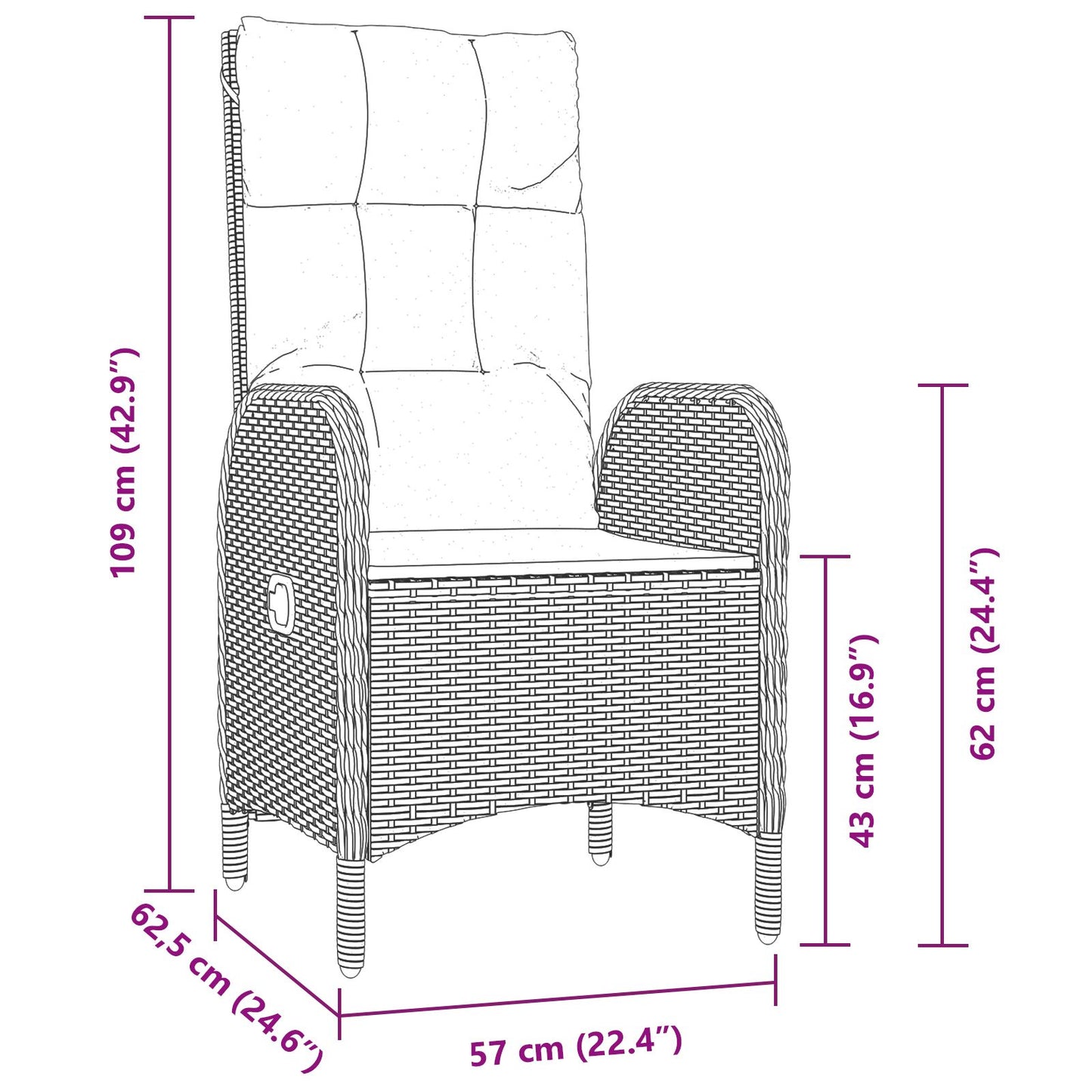 5 Delige Tuin Eetset Zwart Poly Rattan