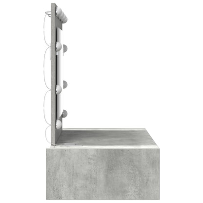Wandgemonteerde Kaptafel Lichten 83 x 40 x 70 cm Betonnen grijs met LED