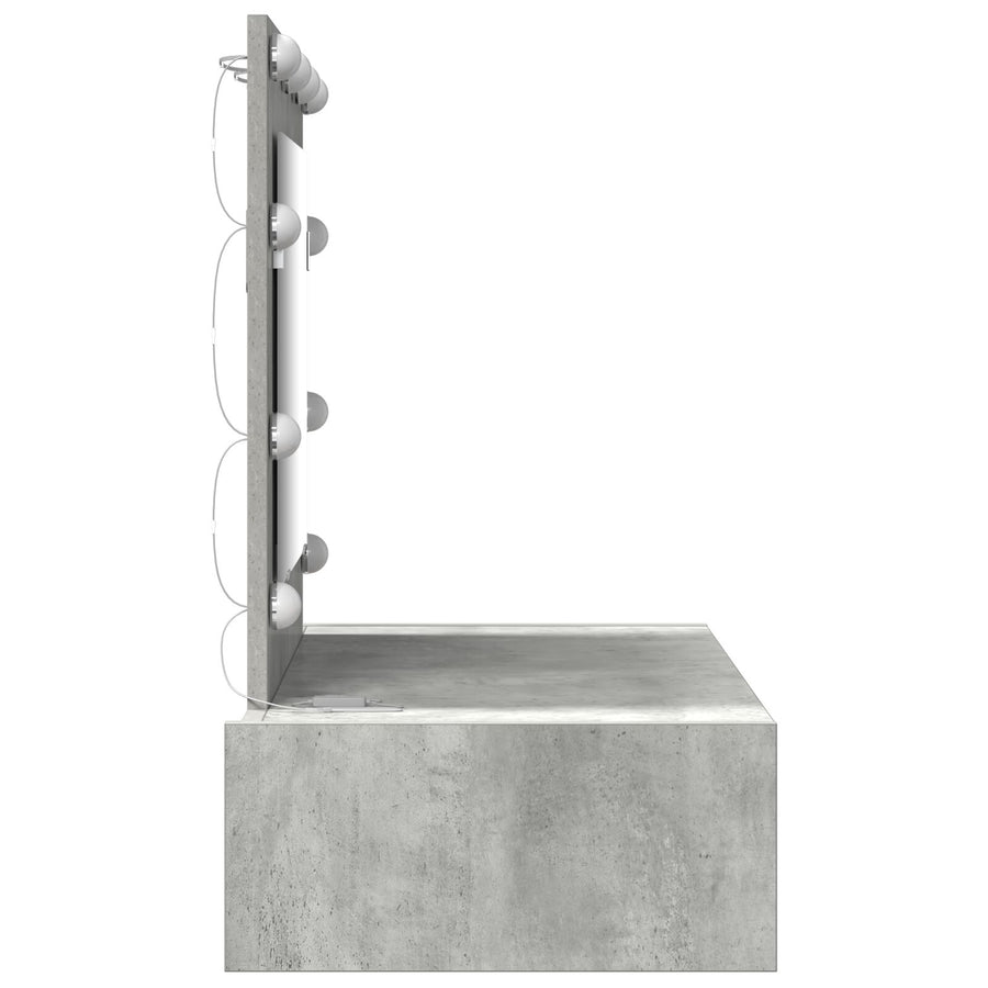 Wandgemonteerde Kaptafel Lichten 83 x 40 x 70 cm Betonnen grijs met LED