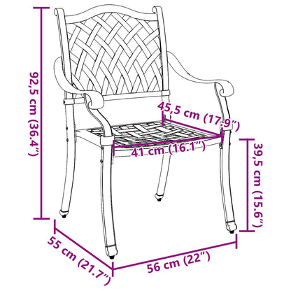 Tuinstoelen 2 Stuks E Gietaluminium Groen