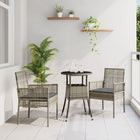 Tuinstoelenset poly rattan grijs 2 personen