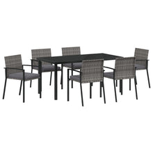 7-Delige Tuinset Grijs Poly Rattan