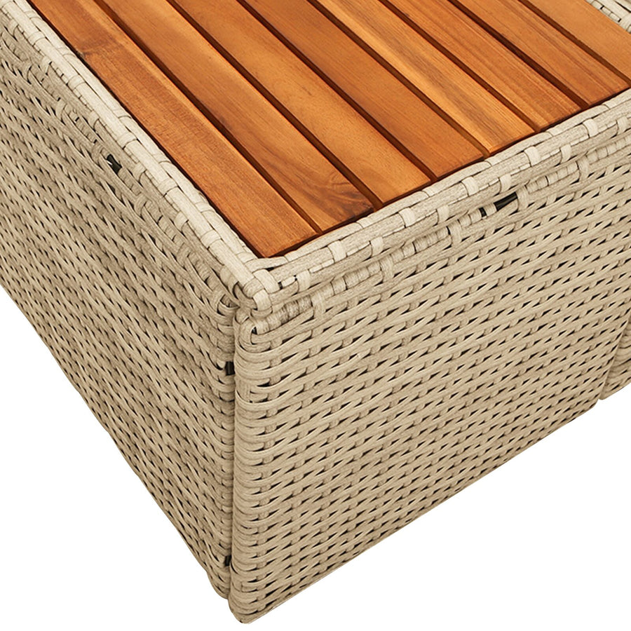 2-Zits Tu Bank Met Kussens Poly Riet Beige en grijs geen opbergruimte