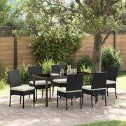 Tuinset poly rattan 7-delig zwart