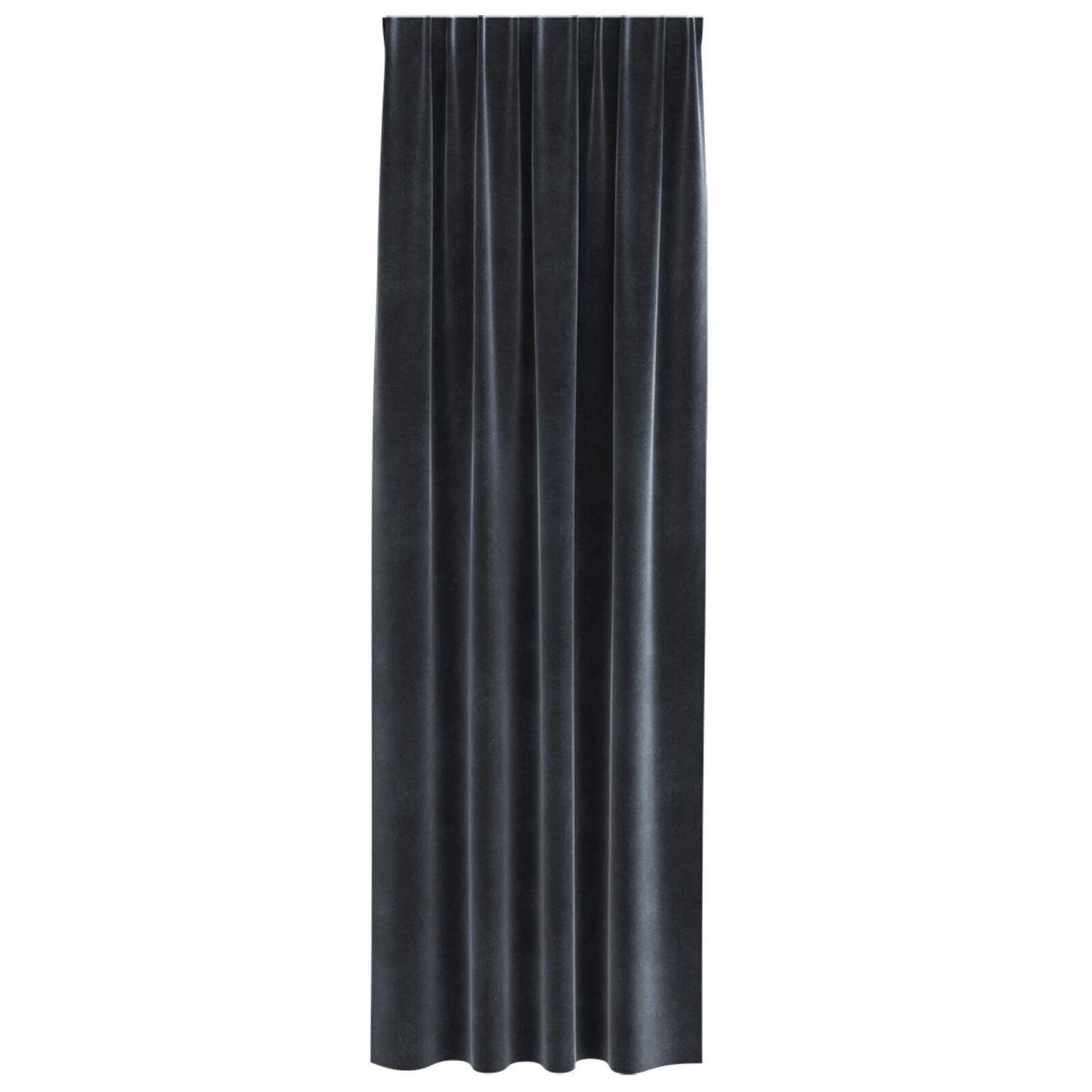 Blackout Gordijnen Met Topband 2 Stuks Velours Donkergrijs 140 x 225 cm met genaaid tape