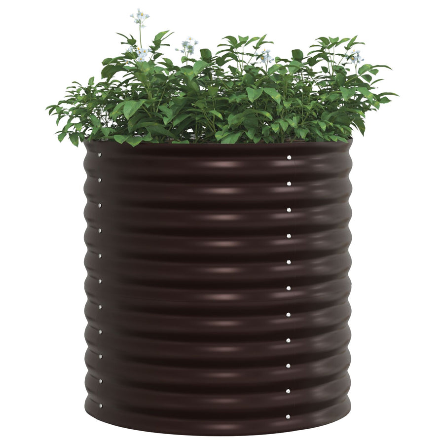 Tuin Moestuinbed - Gegalvaniseerd Staal 80 x 80 x 81 cm Bruin