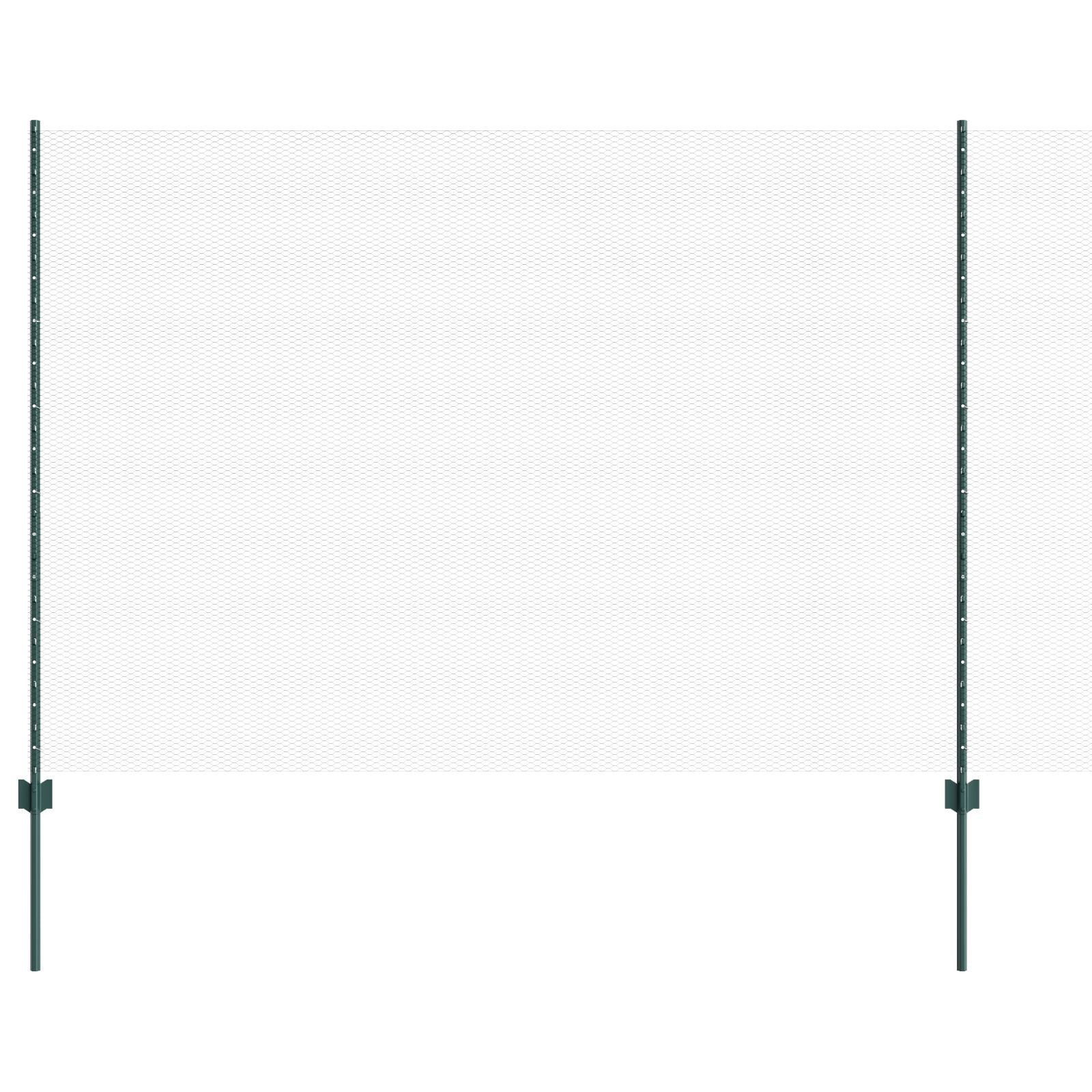 Hekpalen 11 Stuks U-Channel Groen 160 Cm Staal,  Hexagon Hek Groen 1.6X25 M Staal