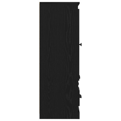 Highboard 132X35,5X103,5 Cm Gelaagd Hout Zwart eiken