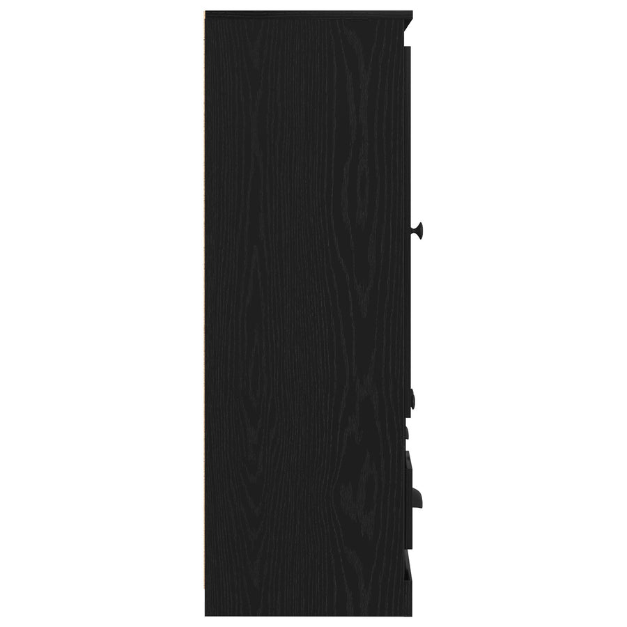 Highboard 132X35,5X103,5 Cm Gelaagd Hout Zwart eiken