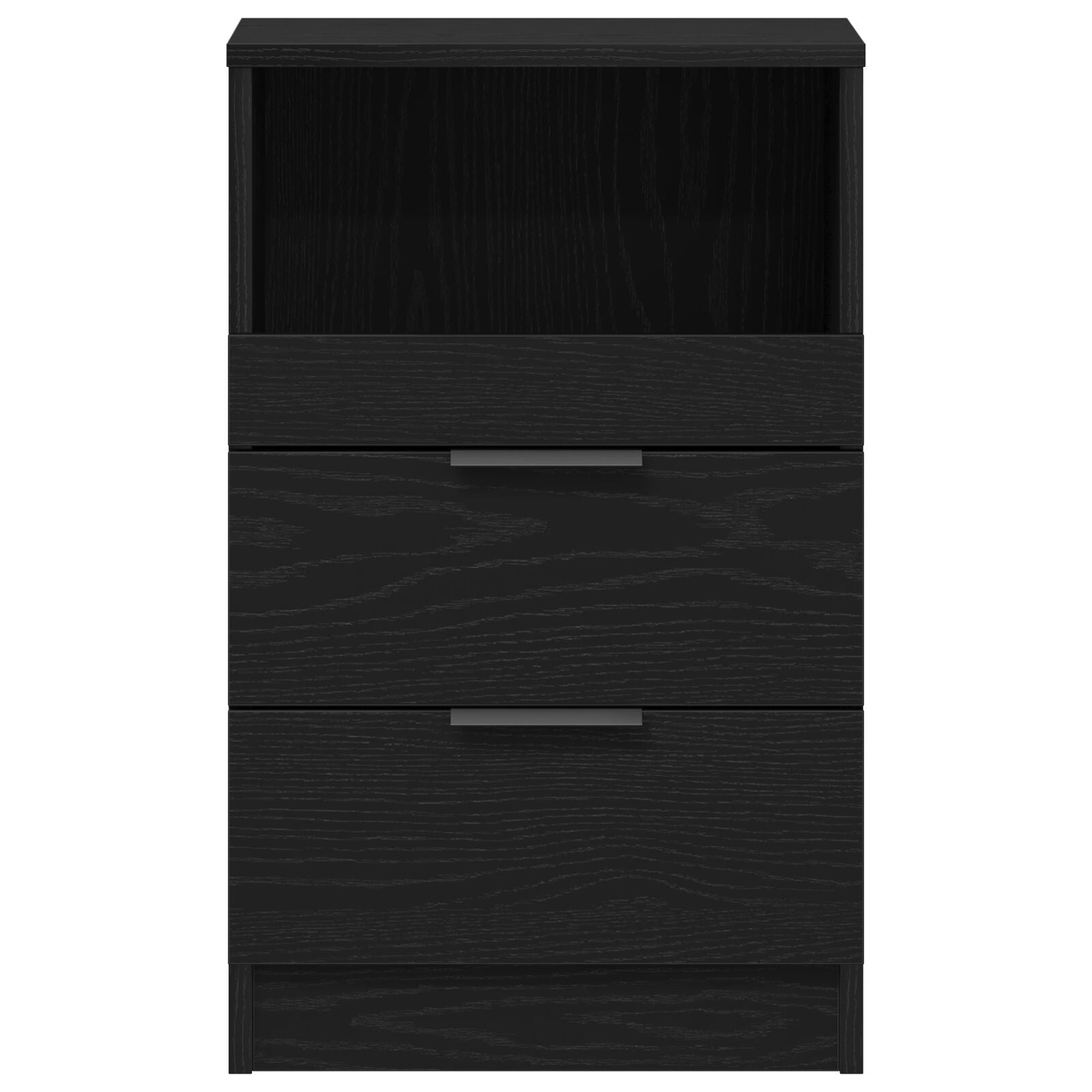Nachtkastjes 2 Stuks Zwart Eiken 40X35X65 Cm Bewerkt Hout