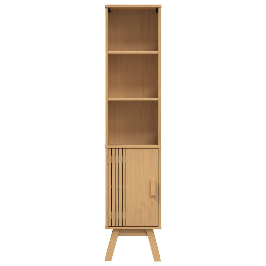 Badkamerkast Bruin 35X30X159 Cm Massief Grenenhout Geel