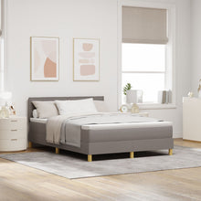 Boxspringbed Met Matras Stof Taupe 140 x 190 cm Lijnen ontwerp
