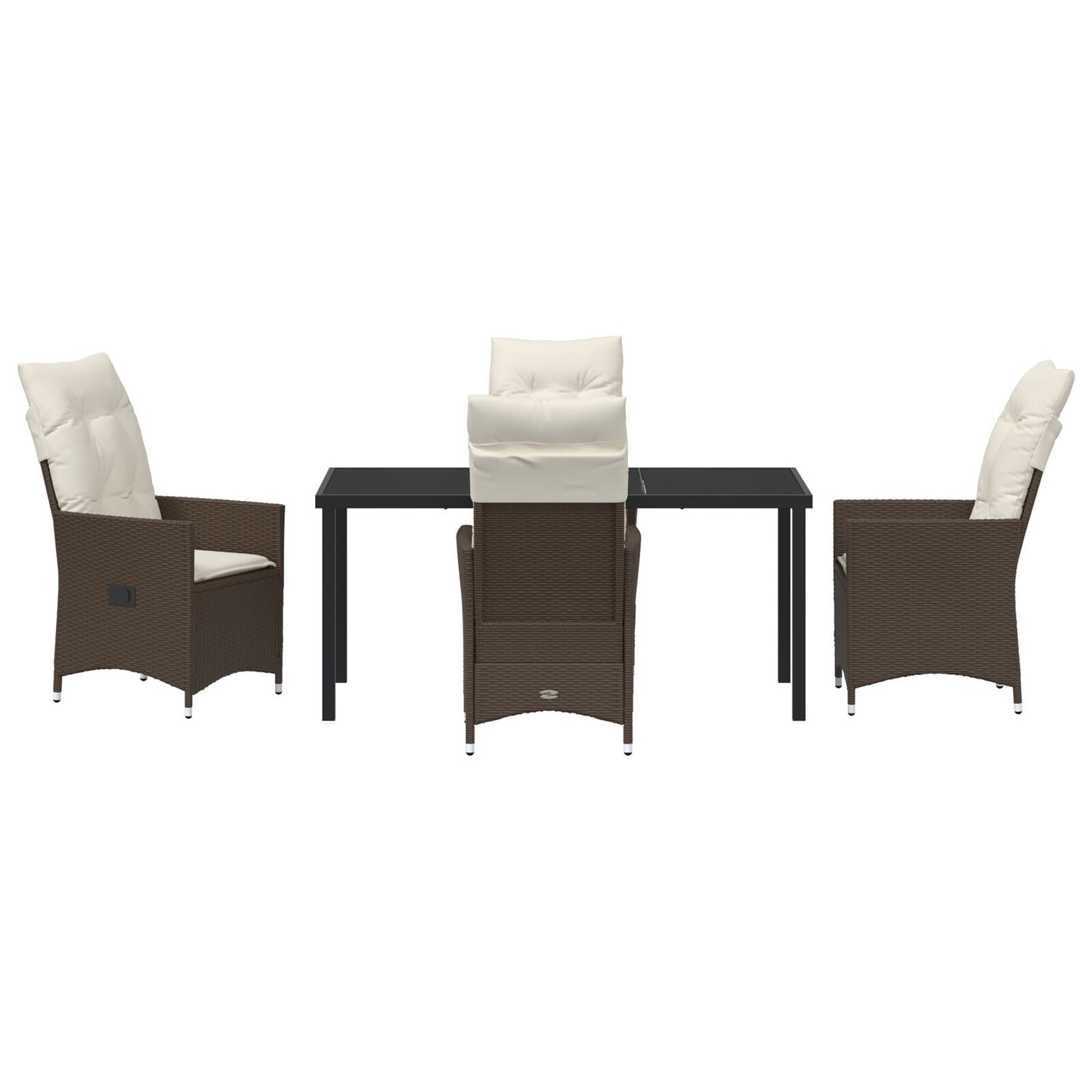 5-Delige Tuinset Met Kussens Bruin Poly Rattan