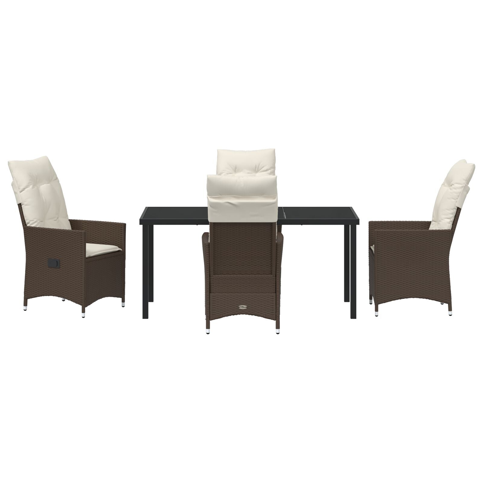 5-Delige Tuinset Met Kussens Bruin Poly Rattan