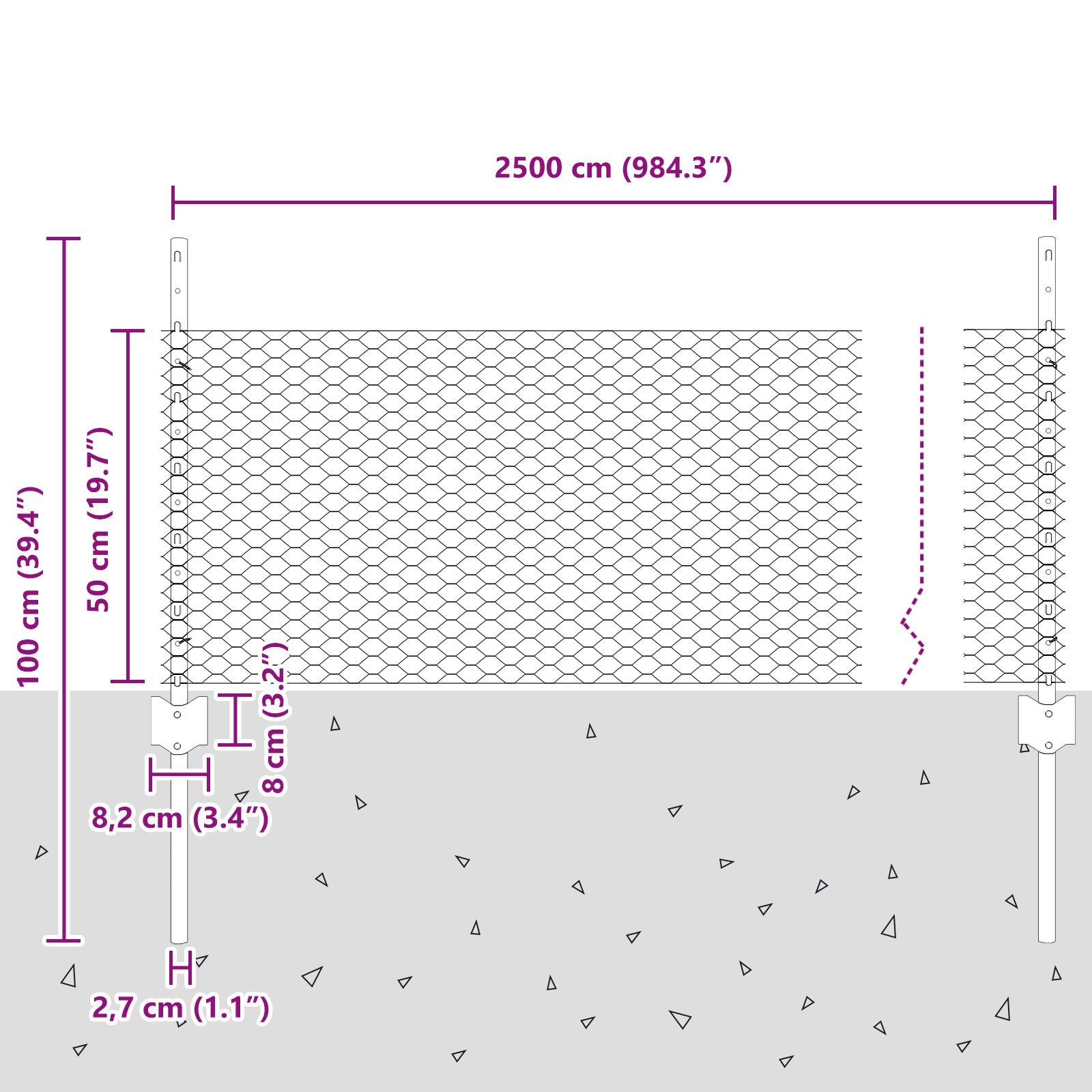 Tuinafscheiding Set Set Van 2 Grijs Metaal Groot Duurzaam