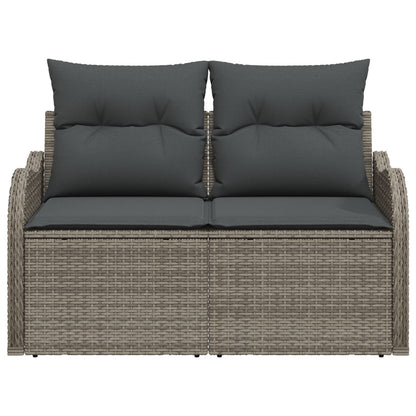 2-Persoons Tuinbank Met Opbergruimte & Kussens Poly Rattan Grijs met opslag
