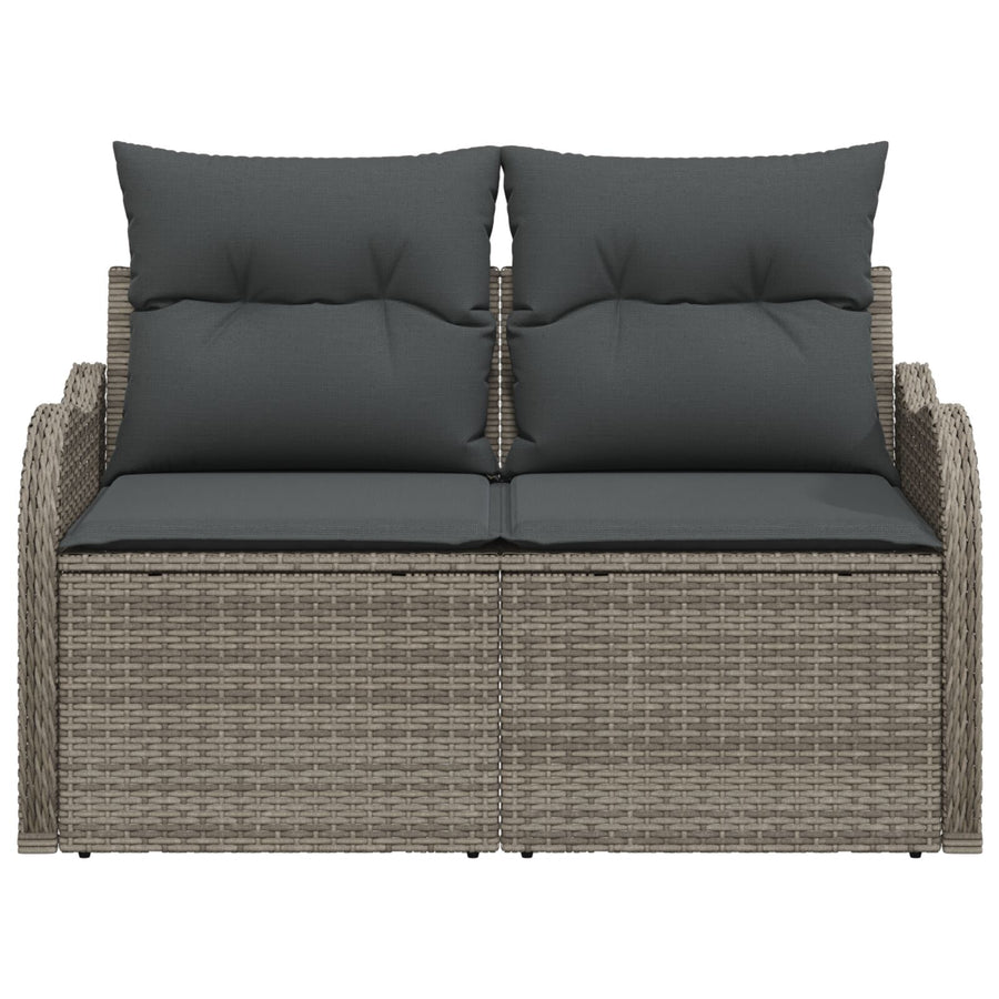 2-Persoons Tuinbank Met Opbergruimte & Kussens Poly Rattan Grijs met opslag