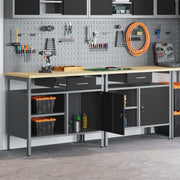 Werkbank set 2 stuks 200x55x85 cm staal zwart