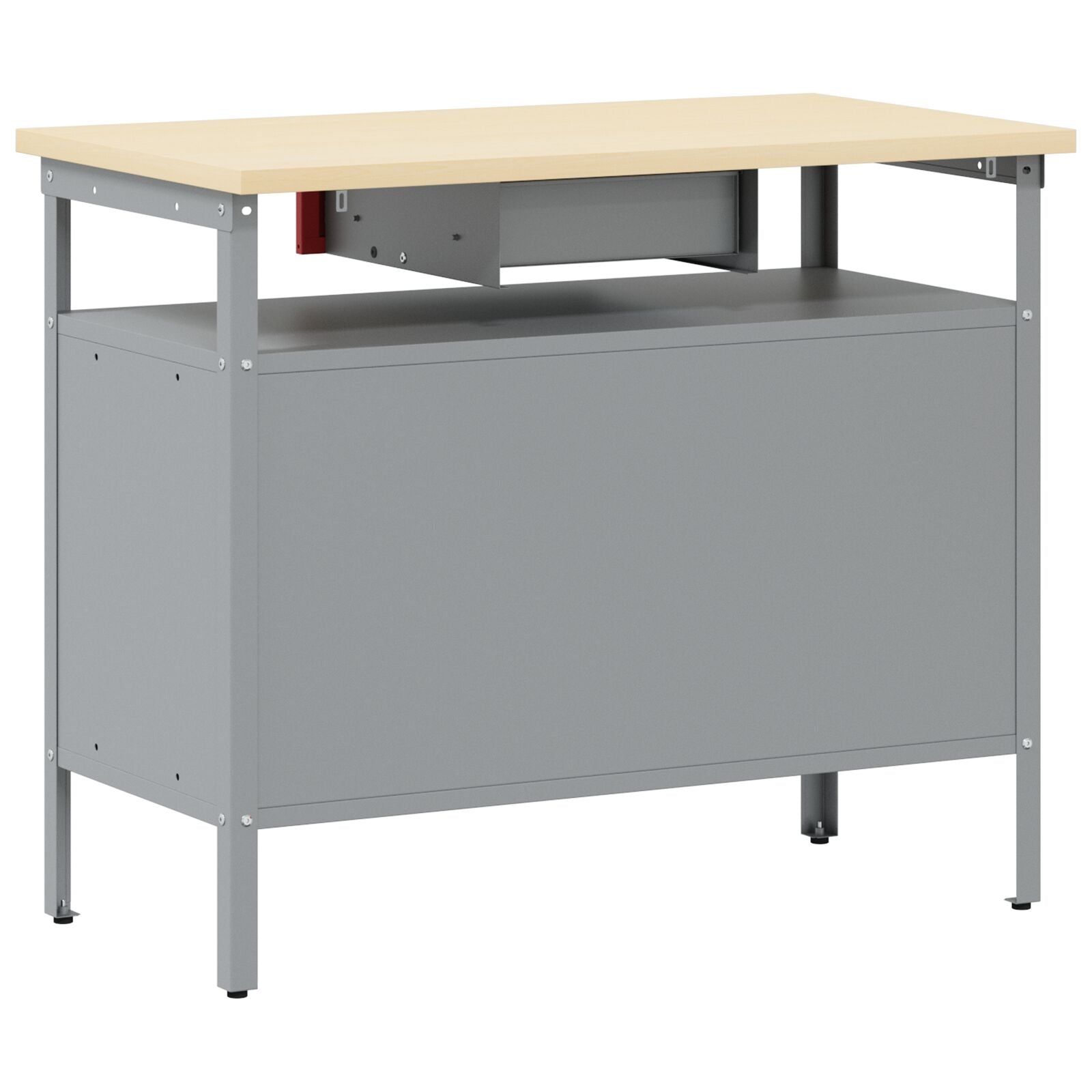 Werkbank Met Slotdeur 100X55X85 Cm Staal Rood en grijs