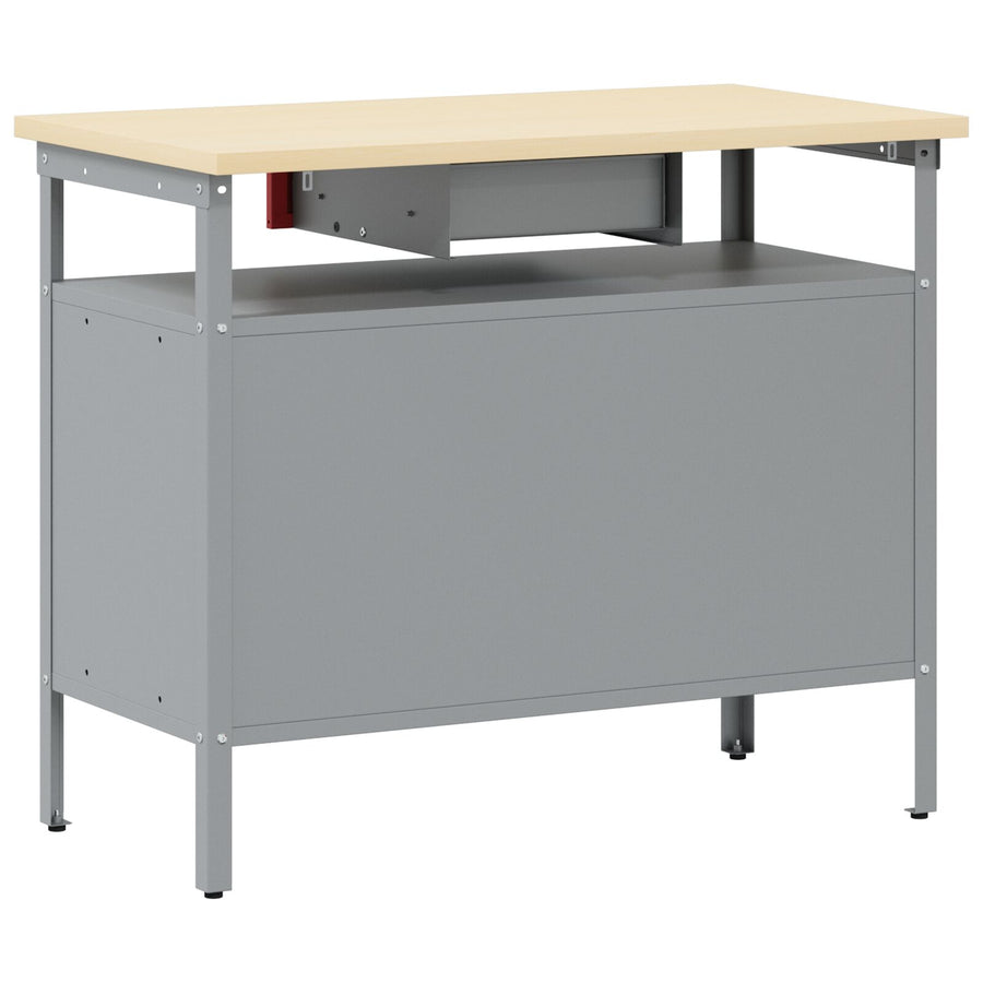 Werkbank Met Slotdeur 100X55X85 Cm Staal Rood en grijs