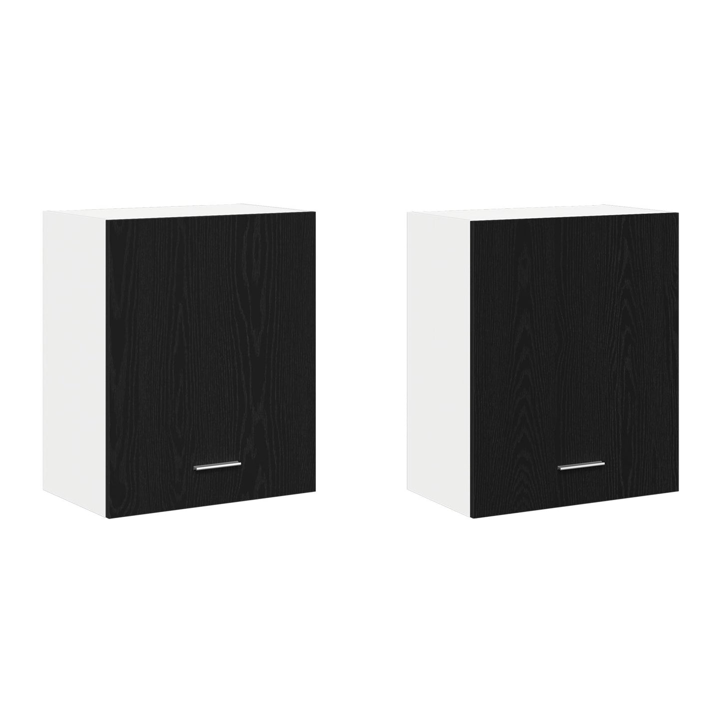 Hangkasten - 2 Stuks - Zwart Eiken, 100X31X60 Cm - Gemaakt Van Bewerkt Hout