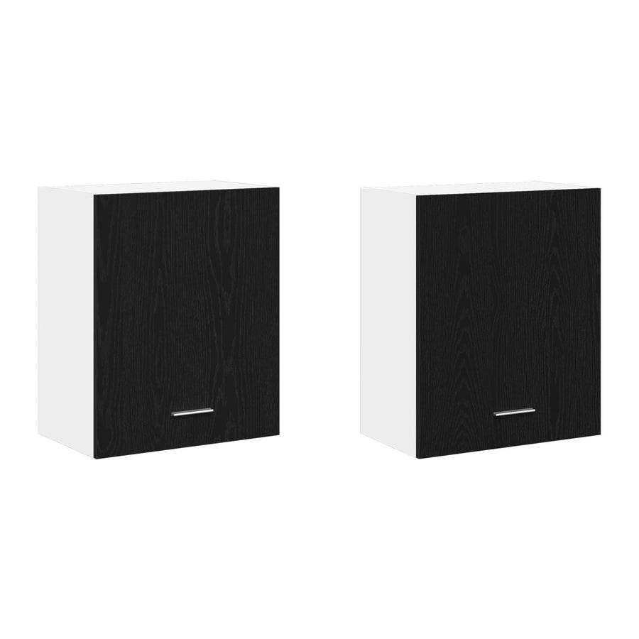 Hangkasten - 2 Stuks - Zwart Eiken, 100X31X60 Cm - Gemaakt Van Bewerkt Hout
