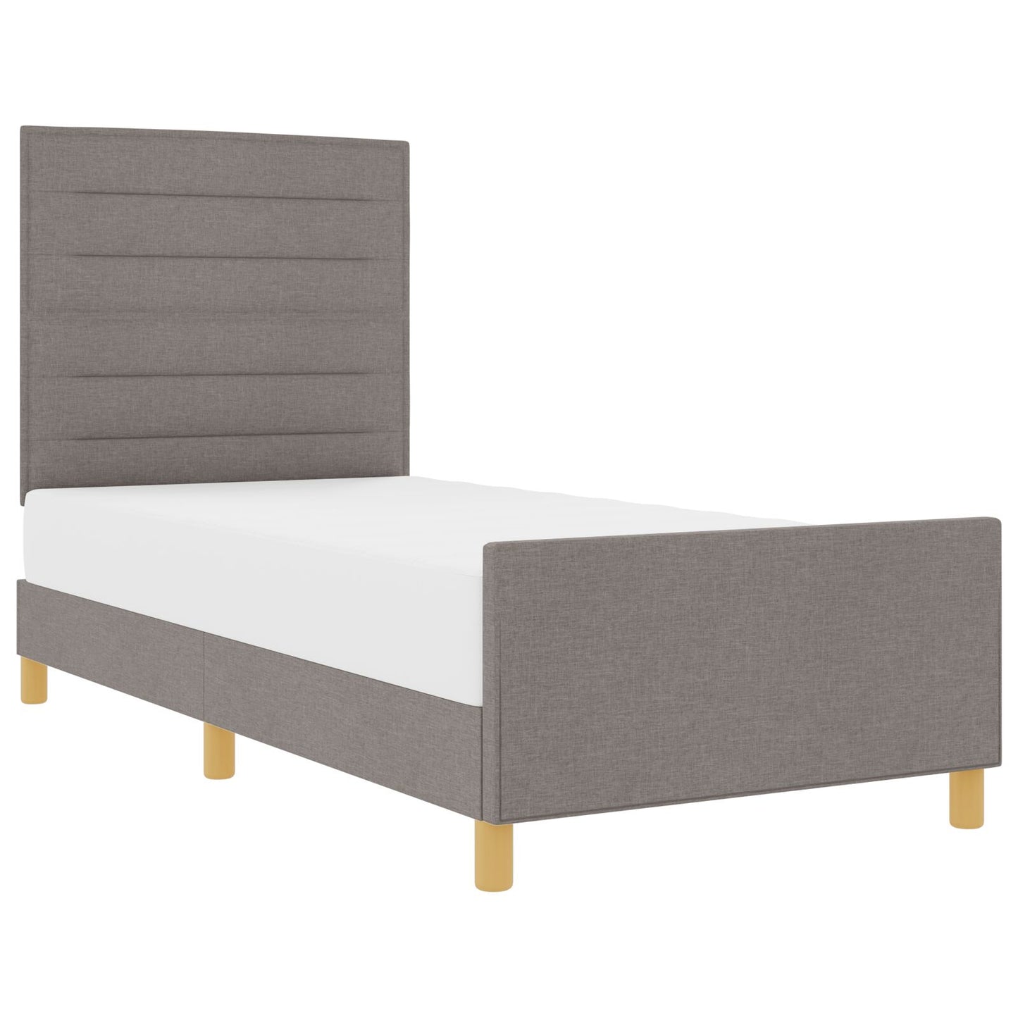 Bedframe In Taupe, 80X200 Cm, Stoffen Crème