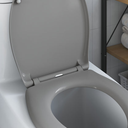 Snelle Ontgrendel Toiletzitting Met Zachte Sluiting Duroplast Grijs