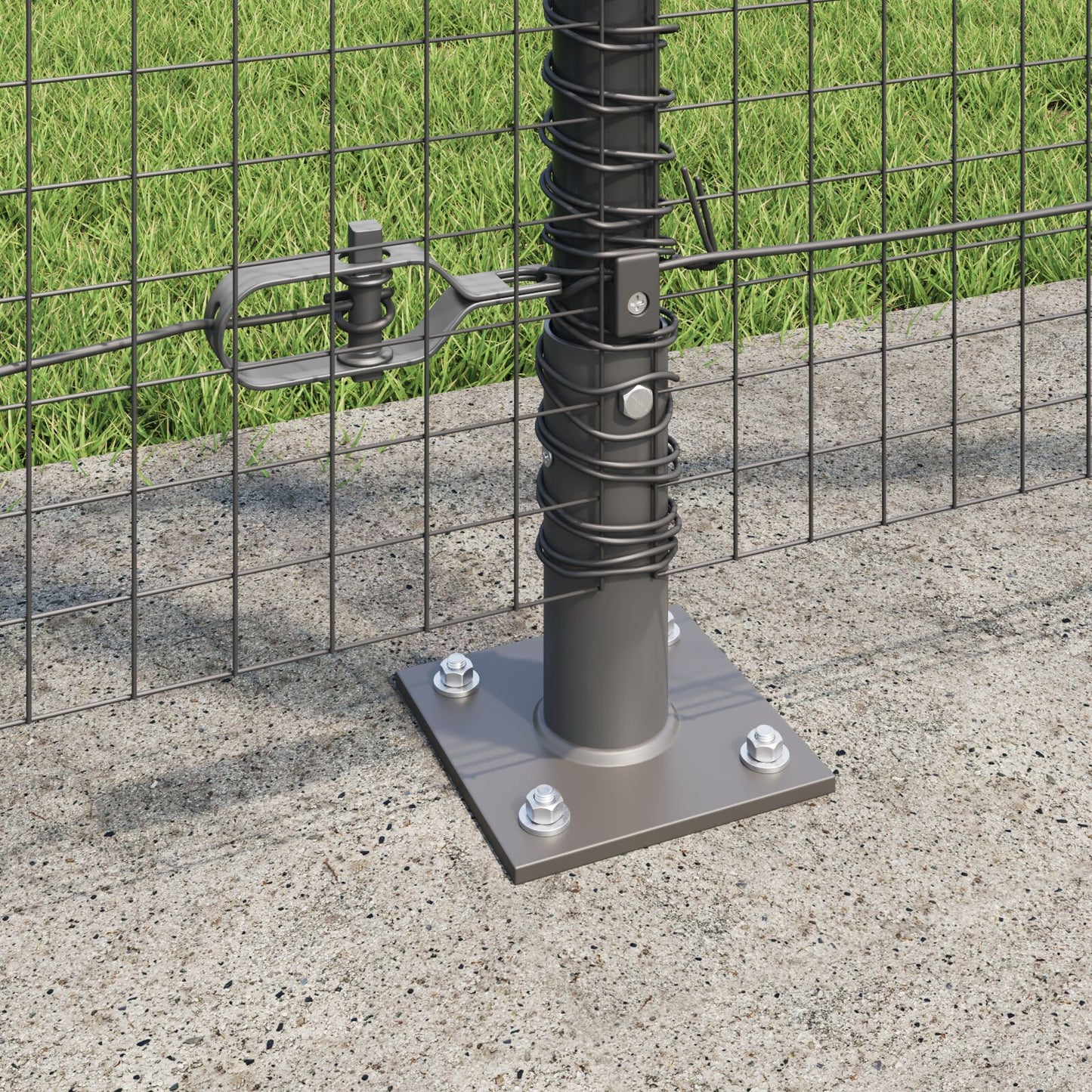 Gelaste Draadhek Met 13 Flanged Posts Grijs 1,2X25 M Staal Gegalvaniseerd Staal